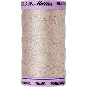 Mettler Silk-Finish Solid Cotton Thread, 547 yd/500m, Cloud Gray