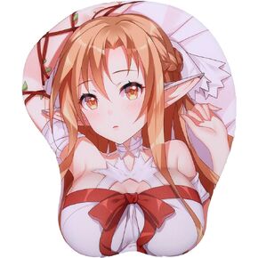 Asuna 3D Anime Mouse Pads with Rest Gaming Mousepads 2Way Skin (Asuna 2)