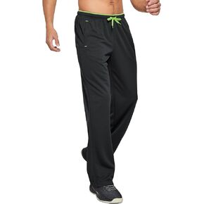 Susclude Sweatpants for Men Loose Fit Open Bottom Mesh Running Pants Lightweight Athletic Workout Gym Pants Zipper Pockets
