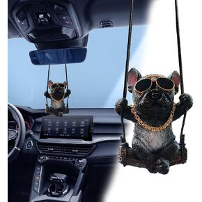 Car Hanging Accessories, French Bulldog Car Hanging Ornament, Car Mirror Hanging Accessories, Car Hanging Ornament French Bulldog, Car Accessories Car Interior Decor for Men & Women (White)