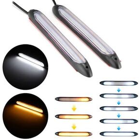 2pcs 6"LED DRL Headlight Running Sequential Turn Signal Tail Light Strip Kit Strip Light Daytime 12V IP68 Waterproof