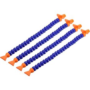 uxcell 1/4" Thread Flexible Water Oil Coolant Pipe Hose, 30mm Plastic Adjustable Flat Nozzle Cooling Pipe Hose with Switch for Lathe CNC Water Cooling System,4 Pcs