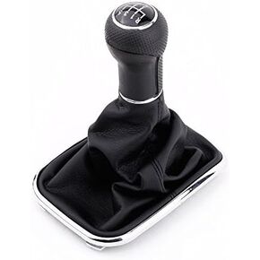 365Cor(TM) Car Cover New 5 Speed Gear Shift Knob Gaitor Boot Black PU Leather for VW Golf Bora Jetta GTI MK4 1999-2004 Car Styling