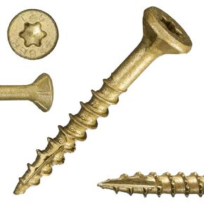 #9 x 2 Saberdrive Tan XL1500 Coated Exterior Star Drive Multi-Purpose Deck Screws 1 LB, Approx. 124 Pieces
