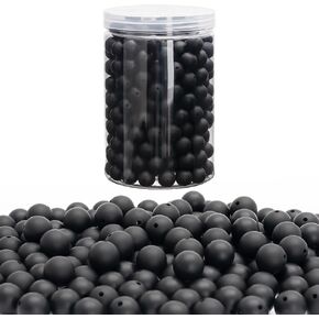 300PCS Silicone Bead Set, Bulk 15mm Silicone Beads for Keychain, Bracelet, Necklace, and Pens Making 30 Colors Round Silicone Beads Assortment for DIY Crafting