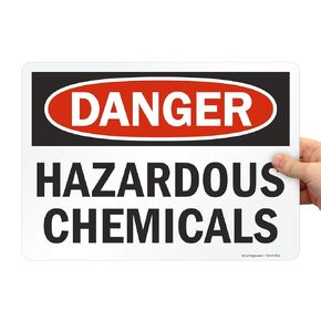SmartSign "Danger - Hazardous Chemicals" Sign | 10" x 14" Plastic