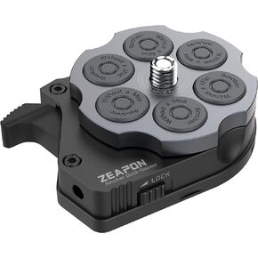 ZEAPON Revolver لوحة الكاميرا سريعة الإصدار DSLR المشبك تركيب محول مجموعة الإعداد السريع لكاميرات Canon/Sony/Nikon، مثبتات Zhiyun/DJI، حامل ثلاثي القوائم Manfrotto، تصميم أمان مضاد للفتح