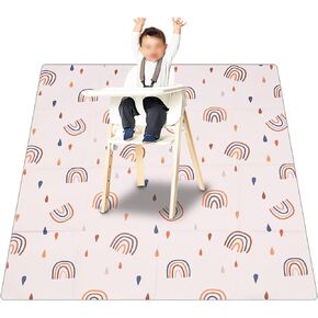 Splat Mat - Splat Mat for Under High Chair, High Chair Mat, High Chair Mat for Floor, High Chair Food Catcher, Under Highchair Floor Mat, Baby Splat Mat, Splash Mat, High Chair Floor Mat, Washable