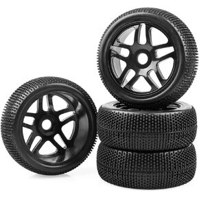 4PCS 1/8 RC Buggy Wheel Tires Hex 17mm Pre-glued Wheels for Traxxas Arrma Typhon 3S 6S Losi HPI Redcat Off Road Truck
