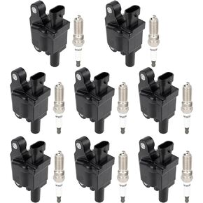 ECCPP UF743 8 ignition coils wilth 8 iridium Spark Plugs,for GMC Yukon XL 6.2L/5.3L 2015-2018,for GMC Yukon 6.2L/5.3L 2015-2018,for Chevrolet for Silverado 1500 5.3L/4.3L/6.2L 2014-2018