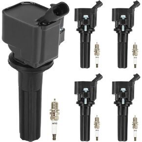 Ignition Coils Pack & Iridium Spark Plugs UF497 for Buick Chevy GMC Rainier Colorado Trailblazer Envoy Canyon 2.9L 3.7L 4.2L 2006 2007 2008 2009 2010 2011 2012 UF-497 C1558-5 Set