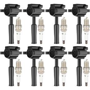 ECCPP UF415 8 ignition coils with 8 iridium Spark Plugs for Jaguar Vanden Plas XJ8 XJR XK8 XKR V8 L6 4.0L 1510AB UF-415 C1323
