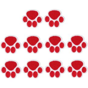 10Pcs Dog Paw Iron on Appliques Paw Embroidered Patches Sew on Repair Patches for Jeans Jackets Bags Clothing Repair Arts Crafts DIY Decoration