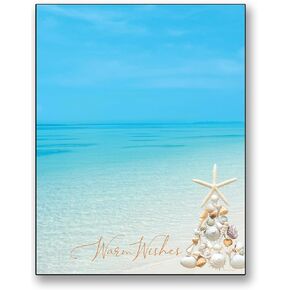 Seashell Christmas Stationery - 50 Sheets Letterhead for Winter & Holiday Events
