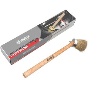TMPT-18 Wooden Handle Angled Tire Mounting Paste Lube Brush 15.75" in Length, Compatible with Universal Tire Mounting Compounds and Other tire lubes