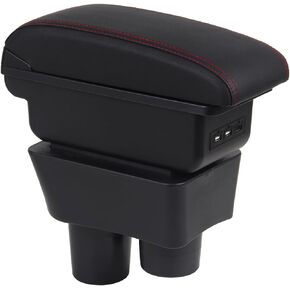 Car Armrest Box for Nissan Versa/Note 2012-2019 Center Console Storage Arm Rest Organizer Automotive Armrests Accessories (Black Line)