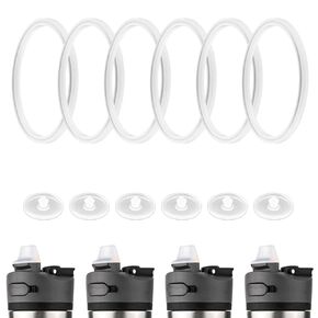 6pcs Gasket & 6pcs Vent Valve for Contigo Ashland Chill Water Bottle 24oz, Silicone O Ring Replacement Parts Water Bottle Seal Ring for Contigo Water Bottle Lid