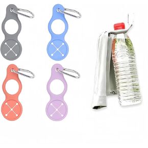 2 in 1 Water Bottle Clip with Hanging Towels,Water Bottle Holder for Backpack Belt Hiking,Clip for Bottle Hanger Hanging Buckle,Silicone Water Bottle Clip,Water Bottle Carabiner Clip,4pcs.