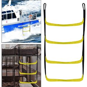 Boat Ladder Marine Rope Ladder Assist Boarding Rope Ladder, 4 Steps Reusable Portable Nylon Ladder for Inflatable Boat Yacht Kayak Canoeing Motorboat