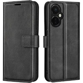 Flip Case for OnePlus Nord N30 5G One Plus N 30 Wallet PU Leather Magnetic Protective Cellphone Case for Oppo K11X Folio Book Cover with Stand (Black)