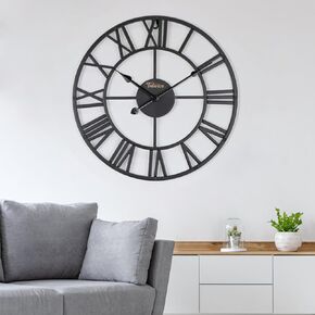 Large 16In Wall Clock,Vintage Farmhouse Wall Decor,Boho Metal Wall Art,Home Decor for Living Room, Kitchen,Bedroom, Office,Suitable for Room Decor&Wall Decor