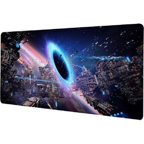 Desk Pad Space Halo Universe Mouse pad Space War Sci-Fi Mouse pad for Desk Pad,31.5x15.7inch XXL Large Big Computer Keyboard Mouse Pad with Non-Slip Base and Stitched Edge for Home Gaming Desk Pad