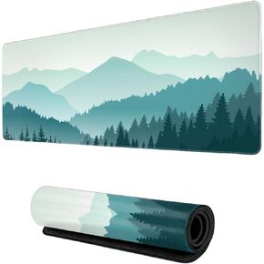 Blue Mountain Forest Landscape Mouse Pad Gaming XL Large Mousepad Desk Mat Long Extended Big Keyboard Pads Table Accessories for Gaming and Office Pc Laptop Computer 31.5 X 11.8 Inch