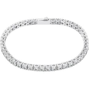 4mm Thick Women's Tennis Bracelet, Premium Rhinestone Sparkling Bracelet, 190mm Length, Gift for Her, 2 Years International Warranty