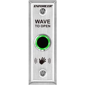 Seco-Larm SD-9163-KSQ Outdoor Wave-to-Open Sensor, Slimline with English Message; Adjustable Sensor Range Up to 7" (18cm); 1.2A Relay, Adjustable Trigger Duration 0.8~30 Seconds or Toggle