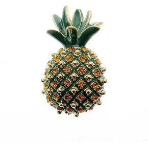 Pineapple Brooch Pins Cute Rhinestone Pineapple Brooches Fruit Lapel Pins Women for Clothes Hat Backpacks Jackets Shirt Accessory DIY Decoration