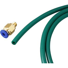 MECCANIXITY Pneumatic PTFE Air Tubing Hose Kit 4mm OD 2mm ID 1M Length Yellow with M6 Quick Fitting