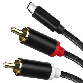 USB C to RCA Cable Audio Aux Adapter, Stereo Y Splitter Adapter for Select iPhone, iPad and iPod Models for Power Amplifier, Car, Home Theater, Speaker and More 6FT
