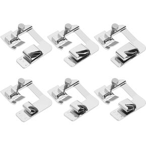 6pcs Rolled Hem Pressure Foot Sewing Machine Presser Foot Set 3/8inch 4/8inch 5/8inch 6/8inch 7/8inch 8/8inch Compatible with Singers Compatible with Brother