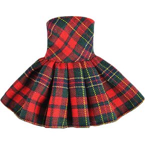 E-TING Santa Clothing for elf Doll Christmas Decoration (Red-Green Plaid Dress) in Kuwait