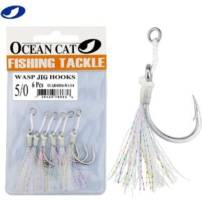 OCEAN CAT Glow Assist Fishing Hooks Jigging Jigs Slow Fast Fall Hooks Stainless Steel Circle Hooks Dancing Jigging Hooks for Saltwater and Freshwater