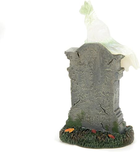 Department 56 Village Collection Accessories Halloween Kit E. Kat Cat Ghost on Tombstone Lit Figurine, 3.8 Inch, Multicolor in Saudi Arabia