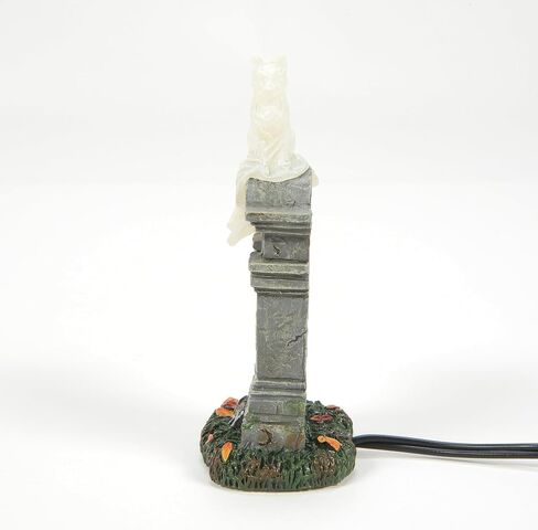 Department 56 Village Collection Accessories Halloween Kit E. Kat Cat Ghost on Tombstone Lit Figurine, 3.8 Inch, Multicolor in Saudi Arabia
