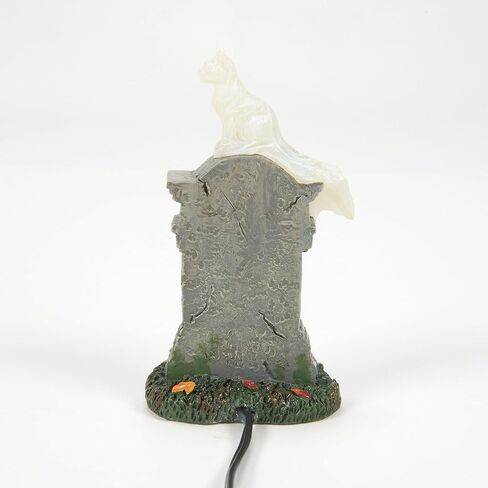Department 56 Village Collection Accessories Halloween Kit E. Kat Cat Ghost on Tombstone Lit Figurine, 3.8 Inch, Multicolor in Saudi Arabia
