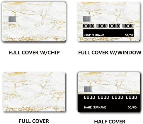 White Marble Small Chip Credit Card Stickers Slim Waterproof Anti-Wrinkling Removable Vinyl Decals Debit Card Skin Cover in Saudi Arabia