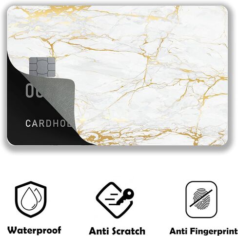 White Marble Small Chip Credit Card Stickers Slim Waterproof Anti-Wrinkling Removable Vinyl Decals Debit Card Skin Cover in Saudi Arabia