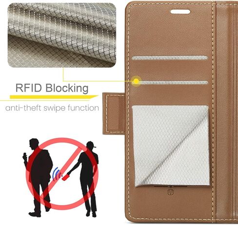Wallet Case for Apple iPhone 15 Pro Phone Case with Purse Card Holder RFID Blocking Stand Folio Book Folding Flip Case Leather Cover Men Women Shockproof - Burgundy in Saudi Arabia