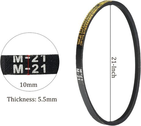 M-21 Drive V-Belt - [21 Inch Pitch Girth] Wrapped Industrial Power Rubber Belt for Transmission Use, JIS Standard, 10mm Width 5.5mm Thick in Saudi Arabia