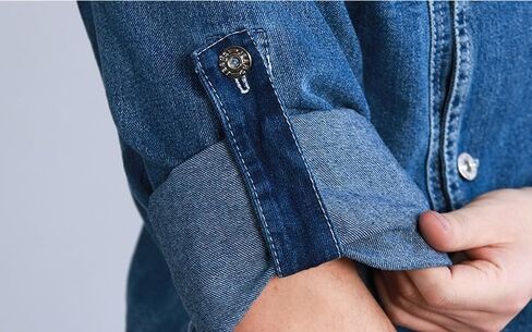 Unisex Denim Roll Up Long Sleeve Chef Coat, Button Down Chef Jacket, Kitchen & Restaurant Work Uniform in Saudi Arabia