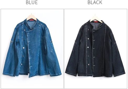Unisex Denim Roll Up Long Sleeve Chef Coat, Button Down Chef Jacket, Kitchen & Restaurant Work Uniform in Saudi Arabia