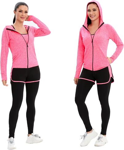 ZETIY Women's 5pcs Sport Suits Fitness Yoga Running Athletic Tracksuits in Saudi Arabia