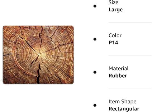Gaming Mouse Pad Custom Design, Wood Grain Pattern Non-slip Thick Rubber Large Mousepad 9.5 X 7.9 Inch (240mmX200mmX3mm) in Kuwait