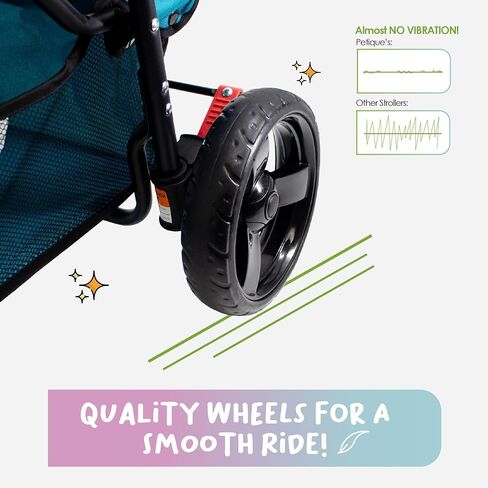 Petique Durable Pet Stroller, Easy Fold, Quality mesh windows, Large Storage Basket, Secure Cup Holder Tray, for Small to Medium Dog, Cat, Bunny, Supports pets up to 55LBS - BLACK CAMO in Kuwait