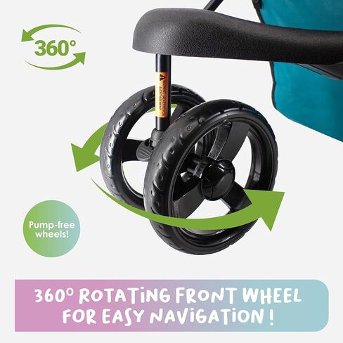 Petique Durable Pet Stroller, Easy Fold, Quality mesh windows, Large Storage Basket, Secure Cup Holder Tray, for Small to Medium Dog, Cat, Bunny, Supports pets up to 55LBS - BLACK CAMO in Kuwait