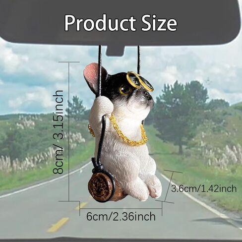 Car Hanging Accessories, French Bulldog Car Hanging Ornament, Car Mirror Hanging Accessories, Car Hanging Ornament French Bulldog, Car Accessories Car Interior Decor for Men & Women (White) in Saudi Arabia