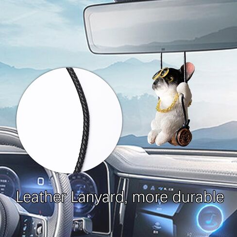 Car Hanging Accessories, French Bulldog Car Hanging Ornament, Car Mirror Hanging Accessories, Car Hanging Ornament French Bulldog, Car Accessories Car Interior Decor for Men & Women (White) in Saudi Arabia